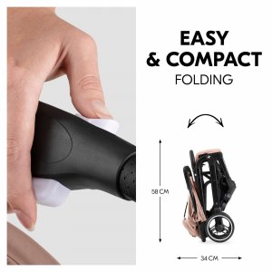 Poussette compacte travel n care plus hazelnut Hauck