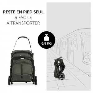 Pack duo poussette compacte travel n care olive + siège auto drive n care avec adaptateurs & base drive n care Hauck