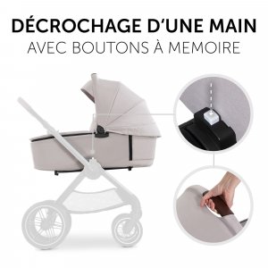 Poussette duo 2 en 1 walk n care beige Hauck
