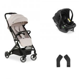Poussette compacte travel n care beige + coque drive n care + adaptateurs Hauck