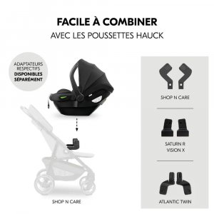 Poussette compacte travel n care beige + coque drive n care + adaptateurs Hauck