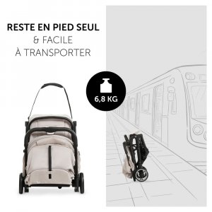 Poussette compacte travel n care beige + coque drive n care + adaptateurs Hauck