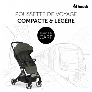 Pack duo poussette compacte travel n care olive + siège auto drive n care avec adaptateurs Hauck