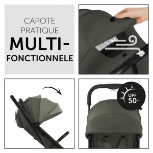 Pack duo poussette compacte travel n care olive + siège auto drive n care avec adaptateurs Hauck