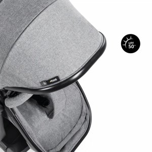 Pack duo poussette double atlantic jumeaux grey+ 1 siège auto drive n care avec adaptateurs Hauck