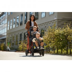 Poussette double atlantic jumeaux melange grey Hauck