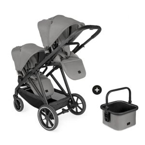 Pack poussette double twin grow n care grey Hauck