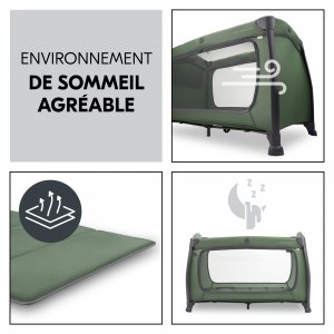 Lit parapluie 3 en 1 play n relax center dark-green Hauck