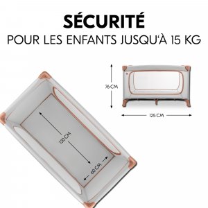 Lit parapluie dream and play plus dusty-cork Hauck