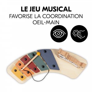 Jeux pour plateau de chaise haute en bois play music Hauck
