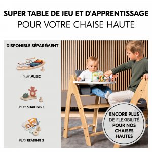 Tablette pour jeux pour chaise haute en bois arketa play tray Hauck