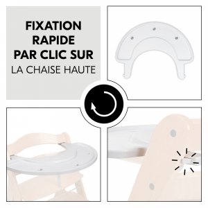Plateau de jeu pour chaise haute alpha+ bois blanc Hauck