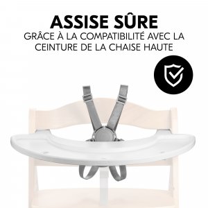 Plateau de jeu pour chaise haute alpha+ bois blanc Hauck