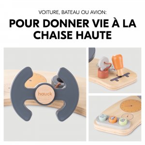 Jeux de plateau pour chaise haute en bois play cockpit Hauck