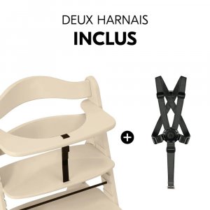 Chaise haute évolutive alpha beige + transat premium dark grey Hauck