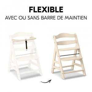 Chaise haute évolutive alpha beige + transat premium dark grey Hauck