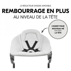 Chaise haute évolutive alpha blanche + transat light grey Hauck