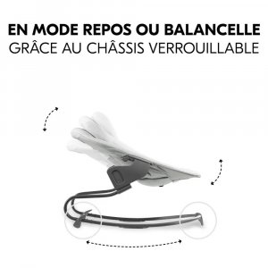 Chaise haute évolutive alpha blanche + transat light grey Hauck