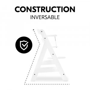 Chaise haute évolutive alpha blanche + transat light grey Hauck