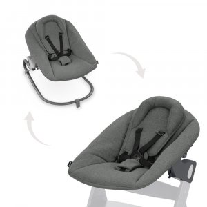 Chaise haute évolutive alpha crème+ transat premium dark grey Hauck
