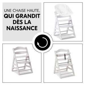 Chaise haute évolutive alpha crème+ transat premium dark grey Hauck