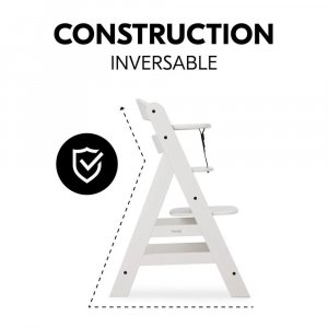 Chaise haute évolutive alpha crème+ transat premium dark grey Hauck