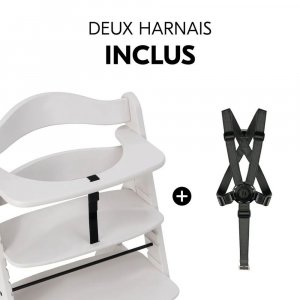 Chaise haute évolutive alpha crème+ transat premium dark grey Hauck