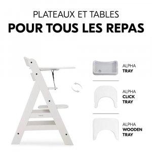 Chaise haute évolutive alpha crème+ transat premium dark grey Hauck