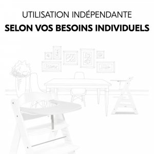 Pack chaise haute évolutive alpha naturelle avec tablette alpha click tray white+alpha cosy select jersey charcoal Hauck