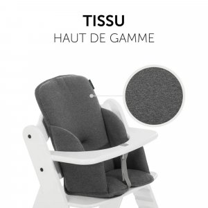 Pack chaise haute évolutive alpha naturelle avec tablette alpha click tray white+alpha cosy select jersey charcoal Hauck