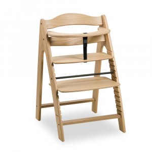 Chaise haute évolutive arketa bois naturel oak + coussin select jersey beige Hauck