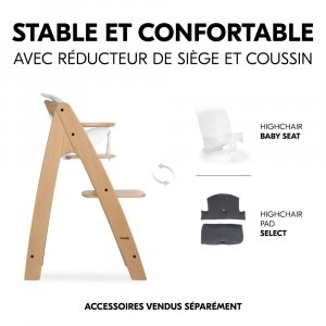 Chaise haute évolutive arketa bois naturel oak Hauck