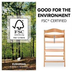 Chaise haute évolutive alpha naturel + newborn set pre grey Hauck