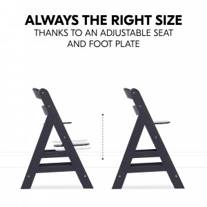 Chaise haute évolutive alpha dark grey + newborn set plus Hauck