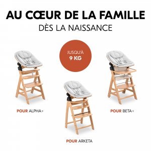 Transat bébé pour chaise haute arketa bouncer eco light-grey Hauck