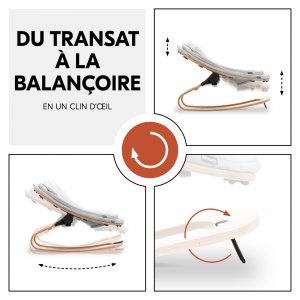 Transat bébé pour chaise haute arketa bouncer eco light-grey Hauck