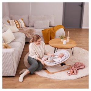 Transat bébé pour chaise haute arketa bouncer eco light-grey Hauck