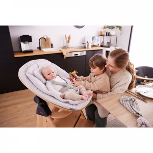 Transat bébé pour chaise haute arketa bouncer eco light-grey Hauck