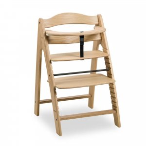 Chaise haute bébé arketa bois naturel + transat bébé pour chaise haute gris Hauck
