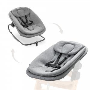 Chaise haute bébé arketa bois naturel + transat bébé pour chaise haute gris Hauck
