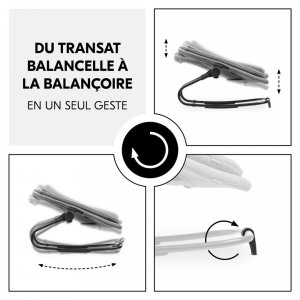 Chaise haute bébé arketa bois naturel + transat bébé pour chaise haute gris Hauck