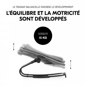 Chaise haute bébé arketa bois naturel + transat bébé pour chaise haute gris Hauck