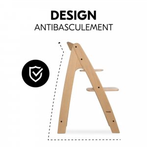 Chaise haute bébé arketa bois naturel + transat bébé pour chaise haute gris Hauck