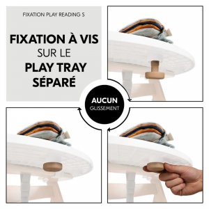 Chaise arketa n play beech avec plateau de jeu+ réducteur de chaise + jeu play reading + play cockpit Hauck
