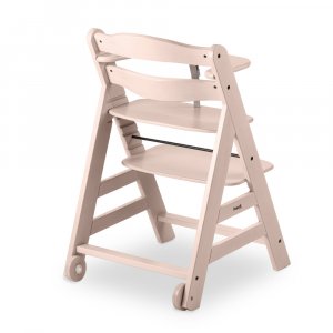 Chaise haute évolutive beta+ white washed beige rosé Hauck