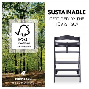 Chaise haute évolutive beta+ dark grey Hauck