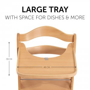 Tablette pour chaise haute alpha bois naturel Hauck