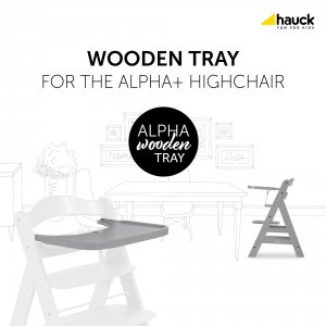 Tablette pour chaise haute alpha bois gris Hauck