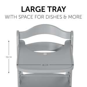 Tablette pour chaise haute alpha bois gris Hauck