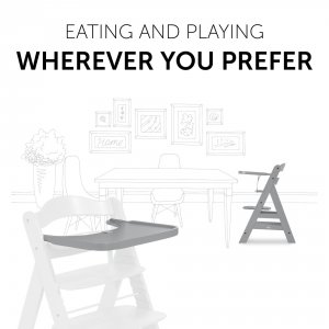 Tablette pour chaise haute alpha bois gris Hauck